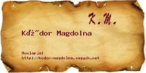 Kódor Magdolna névjegykártya
