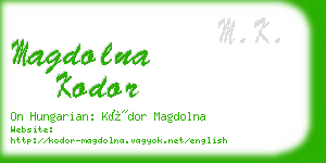 magdolna kodor business card